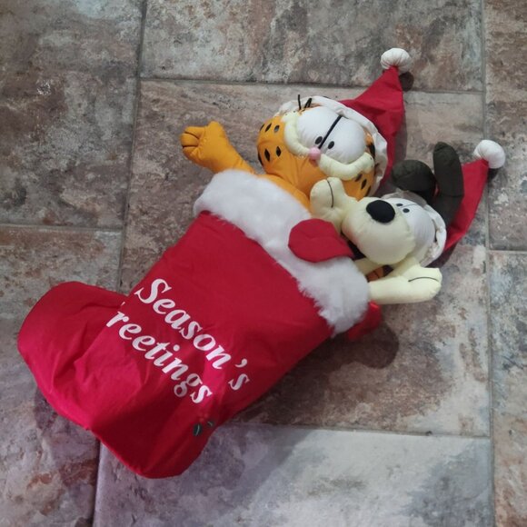 Vintage Garfield and Odie Christmas Stocking Plush Stuff It Stocking - Picture 5 of 10